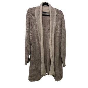 Anya Madsen Long Duster Cardigan Sweater Neutral‎ Cozy Chunky Knit Lagenlook L